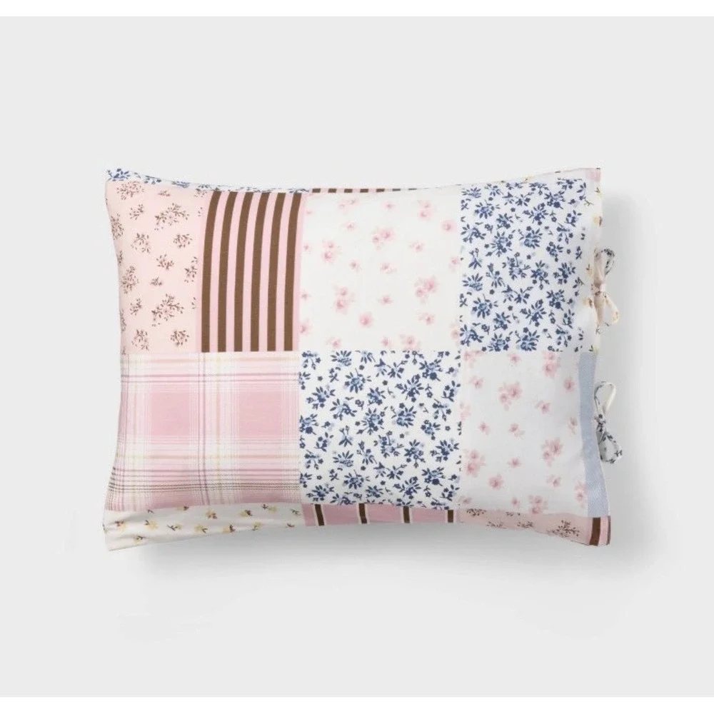 Hollister x Target Cotton Percale Comforter Set Twin Pink Blue Patchwork Floral